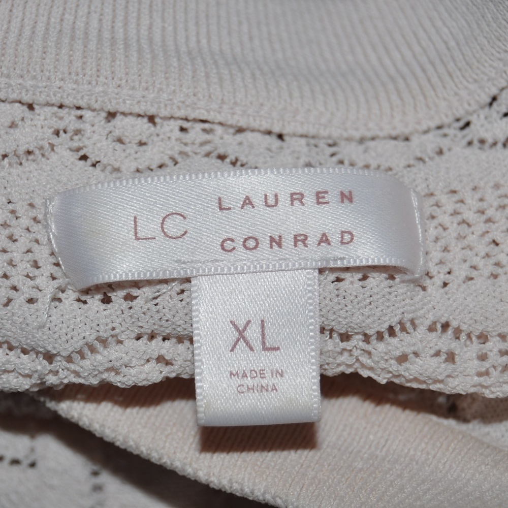 LC Lauren Conrad Pointelle Cold-Shoulder Sweater - Picture 6 of 8